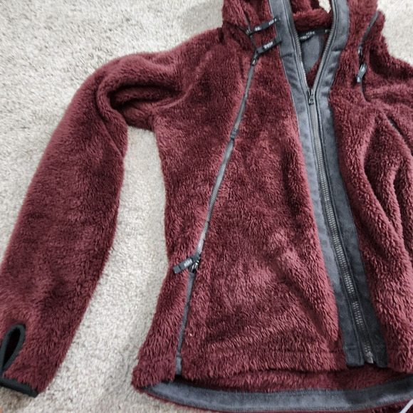 Kuhl Women's Flight Jacket Italian Fleece Hooded Pockets Thumb Loops Size M - Picture 12 of 16